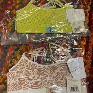 Calvin Klein Monogram Pullover Bralettes size m (7-8) 2 packs of 2. NWT